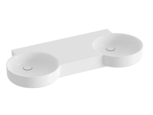 Ravak ARC 121x52 cm dupla mosdó csaplyuk nélkül, fehér XJX01312002