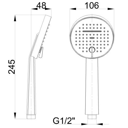 Invena KALITEA kézizuhany, matt fekete AS-72-004-V