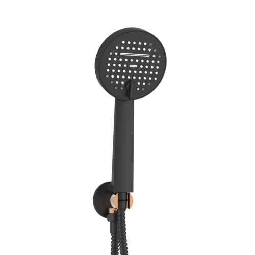 Invena MOONLIGHT falsík alatti zuhanyszett, matt fekete/rose gold  BS-77-014-V