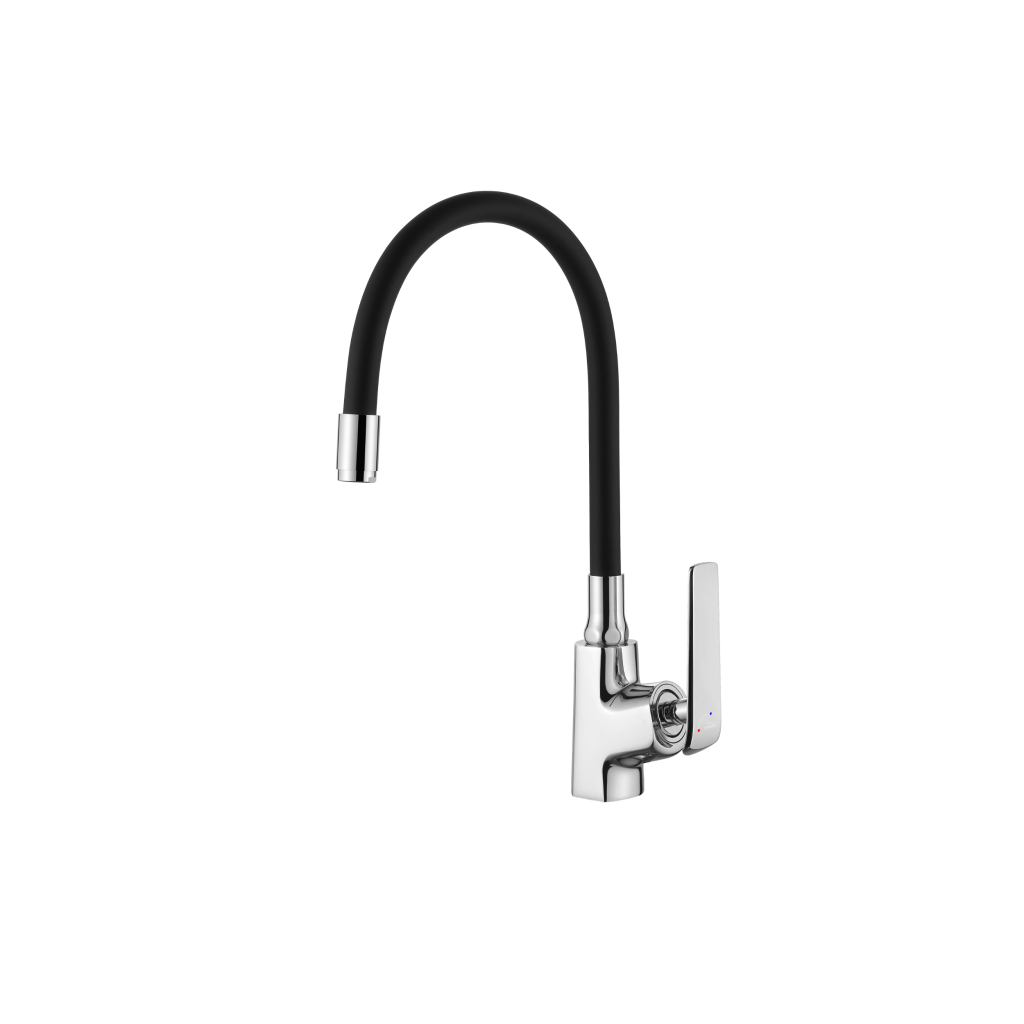 Invena LIGARIA ECO mosogató csaptelep flexibilis kifolyóval, króm/matt fekete BZ-39-008-L