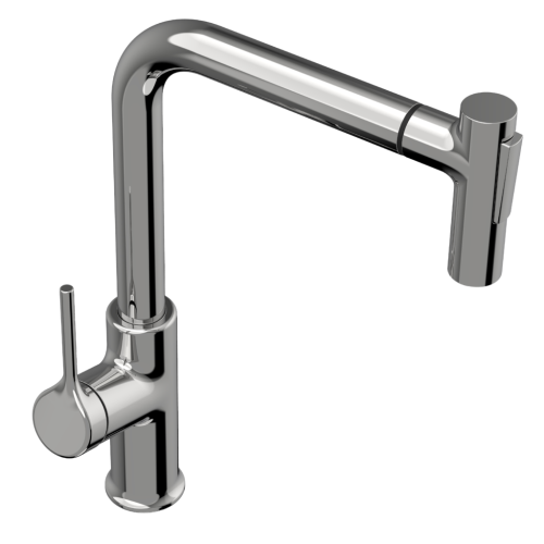 Invena FARSALA ECO mosogató csaptelep kihúzható zuhanyfejjel, króm BZ-40-L01-S