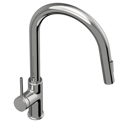 Invena FARSALA ECO mosogató csaptelep kihúzható zuhanyfejjel, króm BZ-40-U01-S