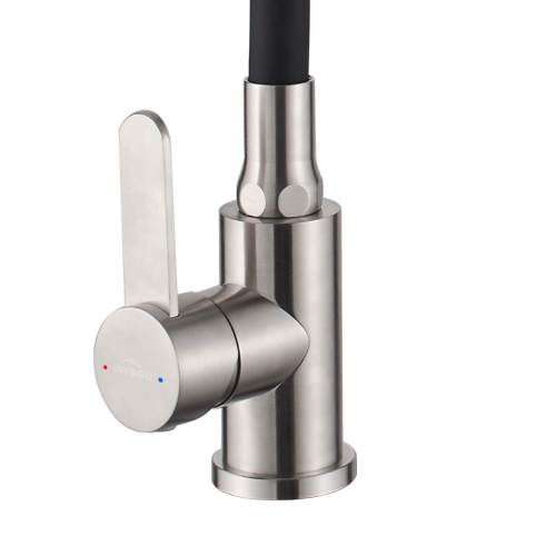 Invena DALIS ECO mosogató csaptelep flexibilis kifolyóval, inox/matt fekete BZ-64-043-L
