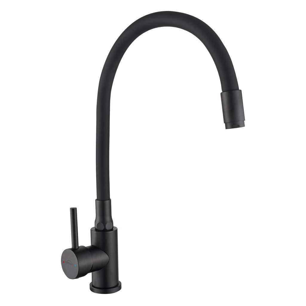 Invena SILVA ECO mosogató csaptelep flexibilis kifolyóval, matt fekete BZ-86-004-L