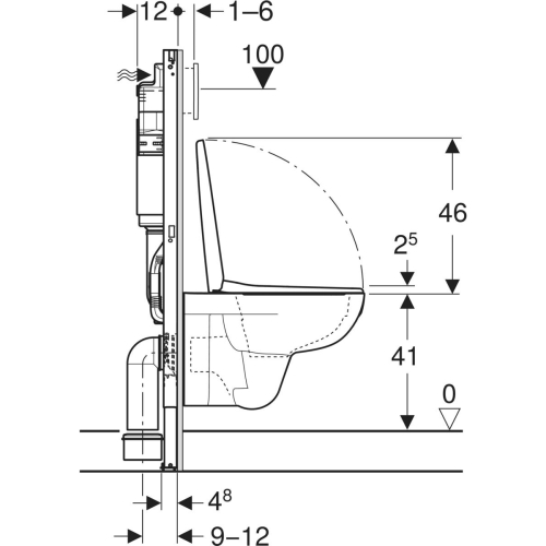 Geberit Duofix fali WC-szerelőelem szett Delta01 működtetőlap, Selnova fali WC ülőke 118.400.11.3
