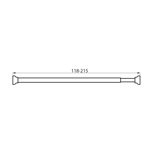 Sapho AQUALINE 118-215 cm teleszkópos rúd, fekete 4061B