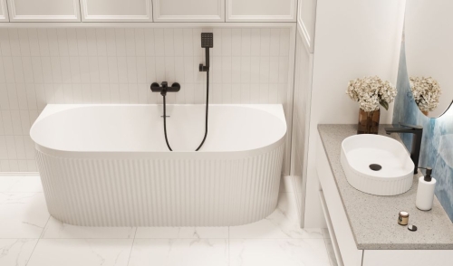 Invena GLAMOUR 170x80 cm falhoz tolható szabadon álló kád, fehér AN-02-12U-M