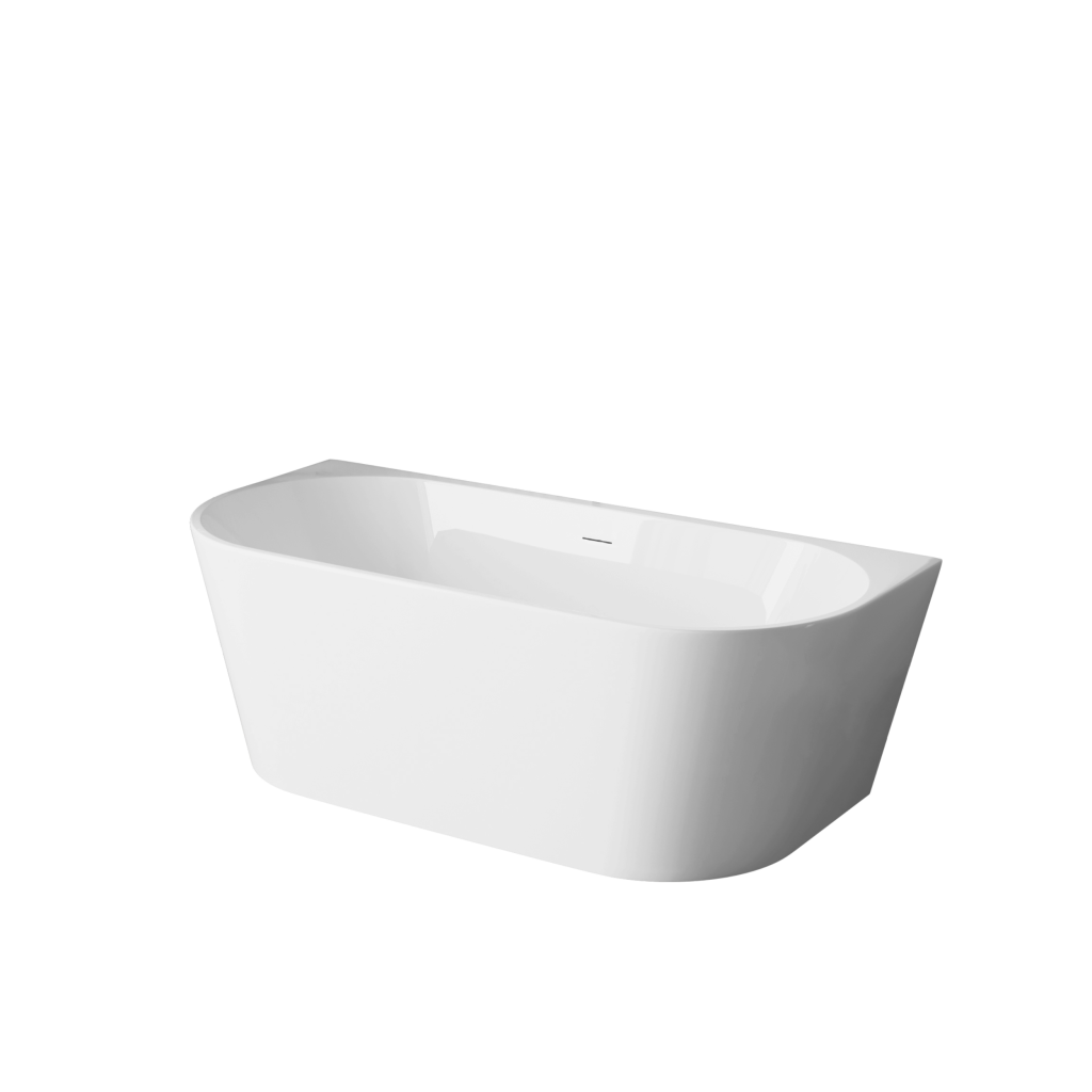 Invena ASTRI 160x80 cm falhoz tolható szabadon álló kád, fehér AN-03-16U-F
