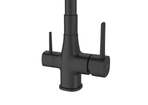 Invena GLAMOUR vízszűrős mosogató csaptelep flexibilis kifolyóval, matt fekete BZ-02-F04-V