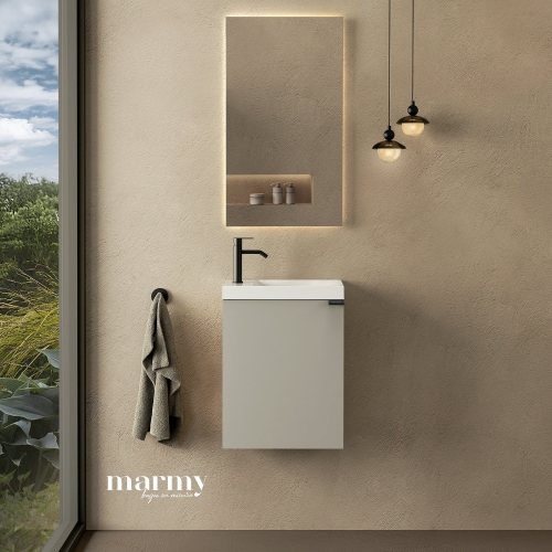 Marmy CODE 40x22x50 BALOS függ. alsószekrény, 1 ajtó, laminált (mosdó nélkül) Light Taupe 20 12 01 04 13 75