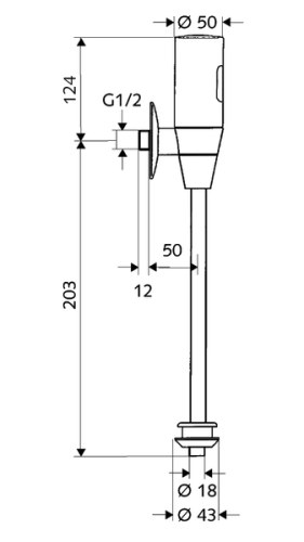 Schell SCHELLTRONIC falon kívüli infravörös vizelde-öblítőszelep DN 15, 011130699