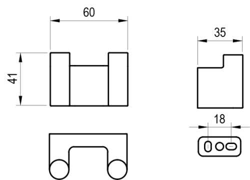 Ravak Chrome CR II 100.20BLM dupla akasztó, matt fekete X07P1374