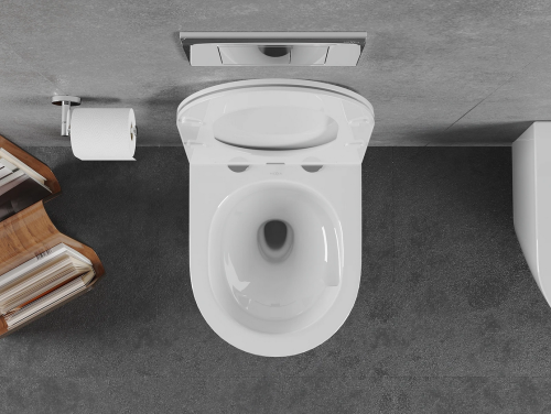Mexen Lena perem nélküli Rimless Tornado wc csésze lassan záródású slim wc ülőkével, fehér 30220300T