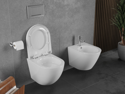 Mexen Lena perem nélküli Rimless Tornado wc csésze lassan záródású wc ülőkével, fehér 30220200T
