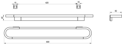 Ravak Chrome CR II 300.20BLM 60 cm törölközőtartó, matt fekete X07P1381