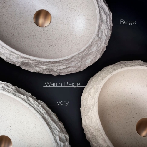 Rea Mika Warm Beige 50x38 cm pultra ültethető kőhatású mosdó, bézs REA-U7347