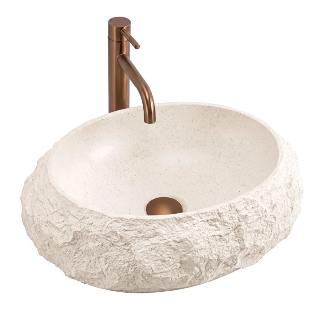Rea Mika Warm Beige 50x38 cm pultra ültethető kőhatású mosdó, bézs REA-U7347