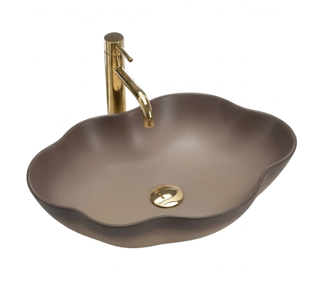 Rea Pearl Ombre 50x38 cm pultra ültethető mosdó, barna REA-U0629