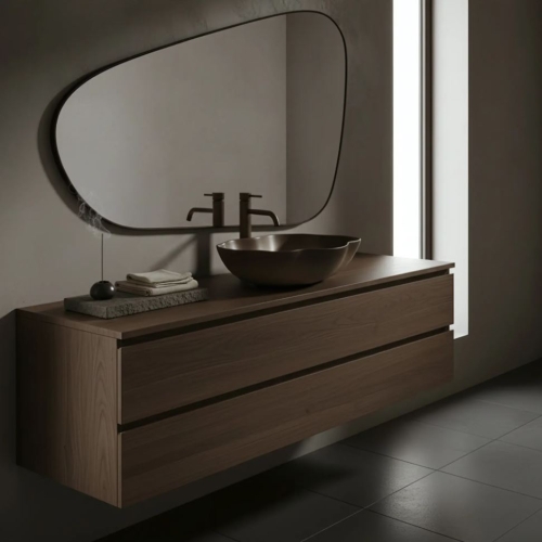 Rea Pearl Ombre 50x38 cm pultra ültethető mosdó, barna REA-U0629