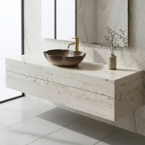 Rea Pearl Ombre 50x38 cm pultra ültethető mosdó, barna REA-U0629