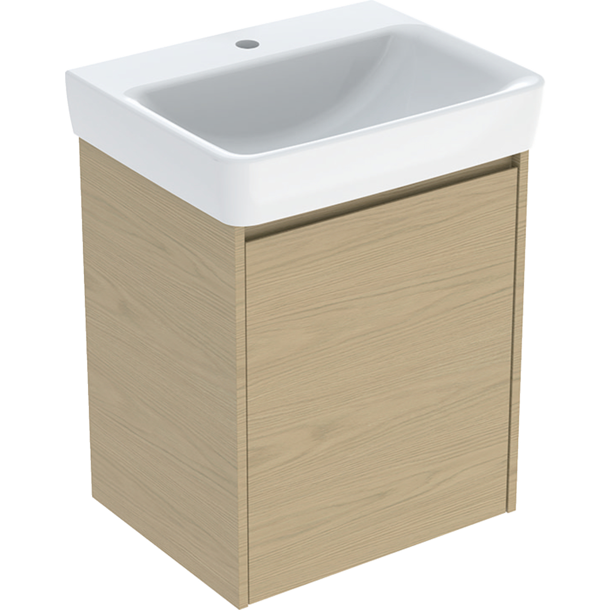 Geberit Selnova Square mosdószekrény mosdóval, egy ajtóval 55x69.7x44cm, természetes tölgy/Melaminos faszerkezet 504.133.PS.1