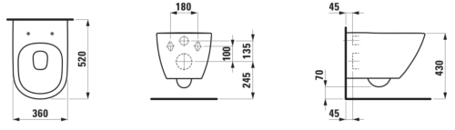 Laufen LUA Combipack Silent Flush fali wc lecsapódásgátló ülőkével, fehér H8660820000001