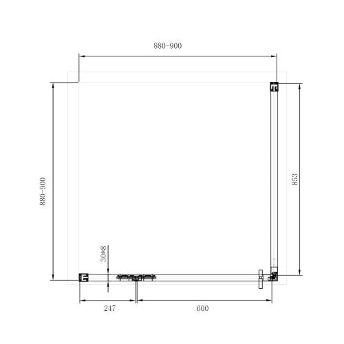 Wellis Mika 90×90 cm szögletes zuhanykabin, szálcsiszolt arany WC00568