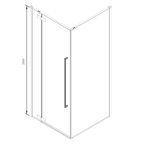 Wellis Mika 90×90 cm szögletes zuhanykabin, szálcsiszolt grafit WC00567