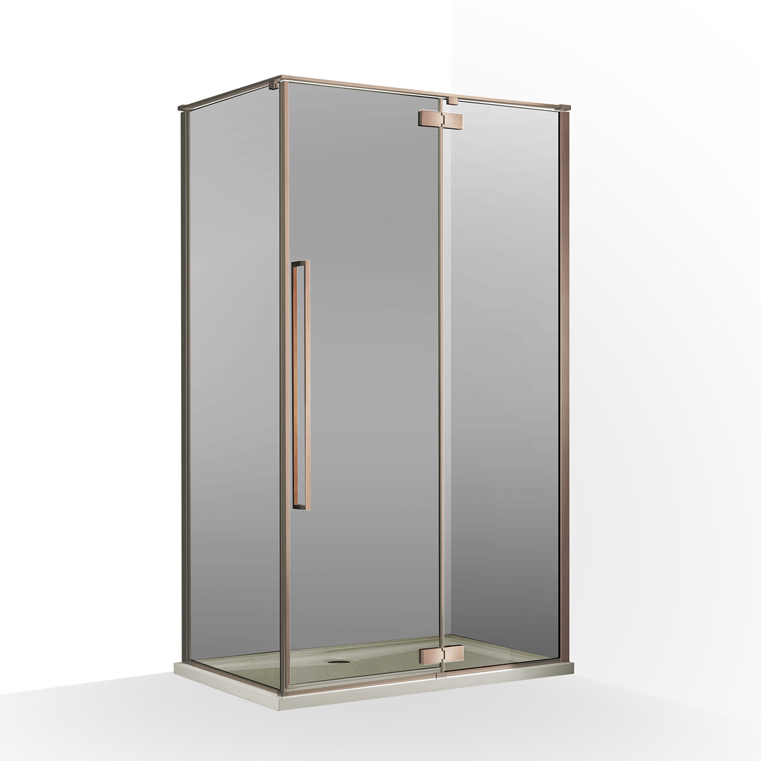 Wellis Mika 120×90 cm szögletes zuhanykabin, szálcsiszolt vörös arany WC00572