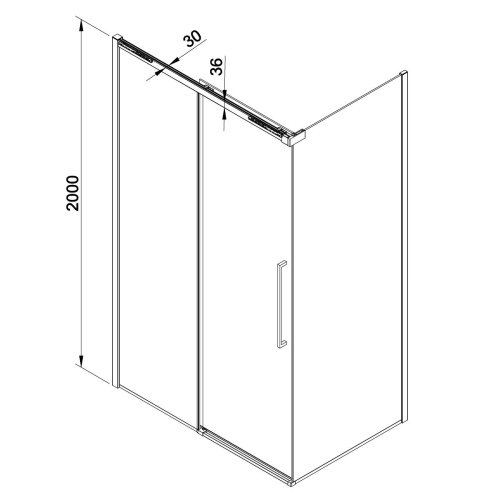 Wellis Mika 120×90 cm szögletes zuhanykabin, szálcsiszolt grafit WC00570