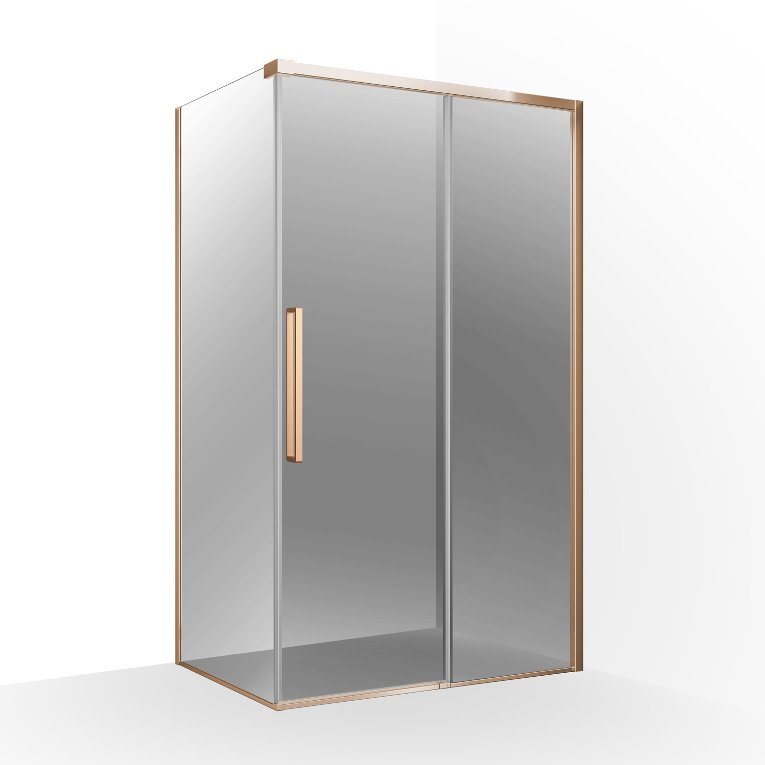 Wellis Clara 120×90 cm szögletes zuhanykabin, szálcsiszolt vörös arany WC00575