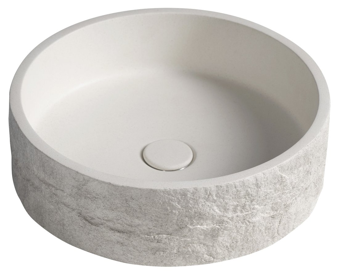 Sapho ISPIR 40 cm pultra ültethető betonmosdó, világos szürke AR474