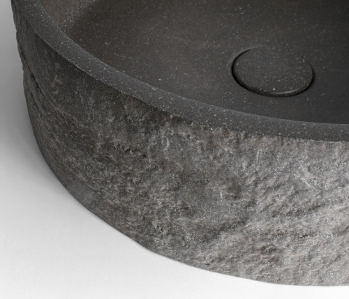 Sapho ISPIR 40 cm pultra ültethető betonmosdó, gránit fekete AR476