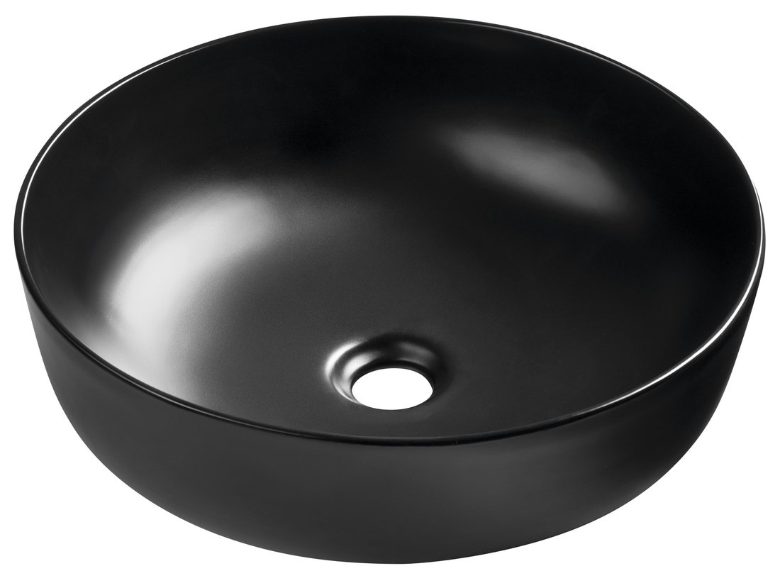 Sapho RONDEA 41 cm pultra ültethető kerámiamosdó, matt fekete AR445B