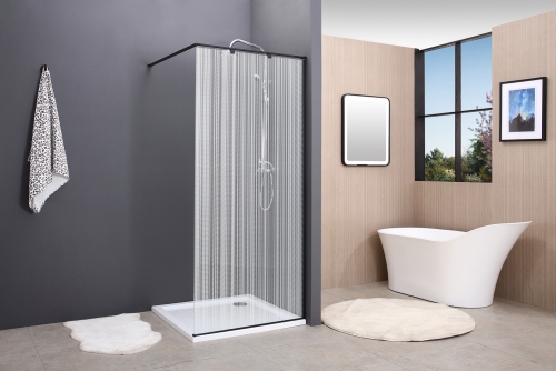 N-Smart FELICIA rain black walk-in zuhanyfal 100 cm