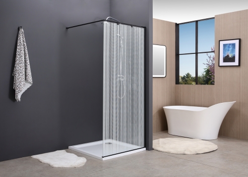 N-Smart FELICIA rain black walk-in zuhanyfal 100 cm