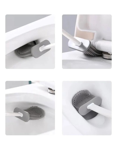 Sapho AQUALINE SANA WC-kefe szilikon fejjel, matt fekete BS010B