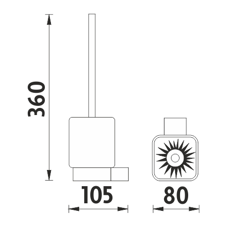 Roltechnik NIMCO Kibo Black fali WC kefe, matt fekete KI 14094KN-90