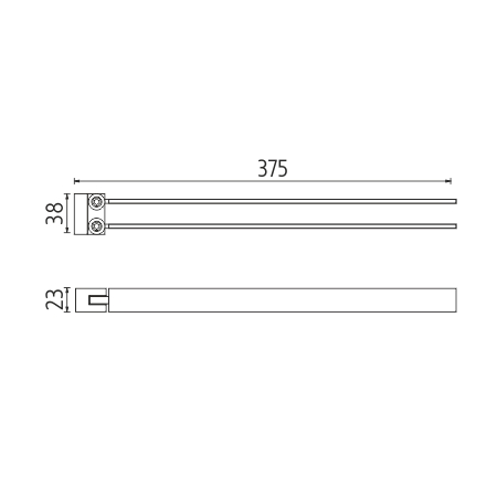 Roltechnik NIMCO Kibo Black 40 cm dupla törölközőtartó, matt fekete KI 14096-90