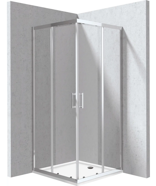 Deante Funkia Evo szögletes zuhanykabin zuhanytálcával 90x90 cm, króm KYCP0099P