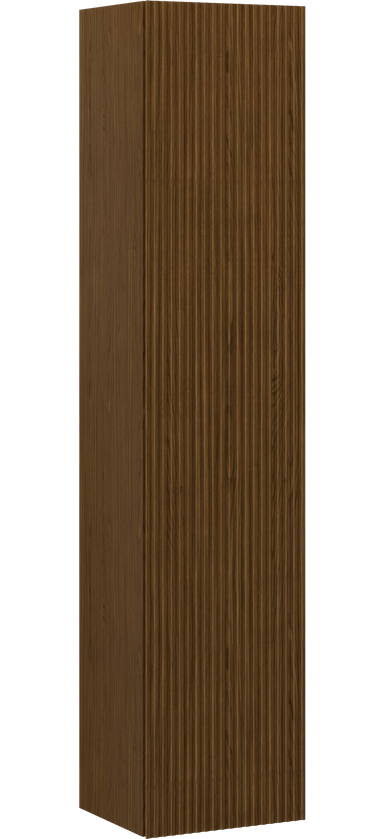 Mexen Rivel 35 cm-es fürdőszobai kiegészítő szekrény, 1 ajtó, bordázott, dió - 91A21-03016-1-BF86