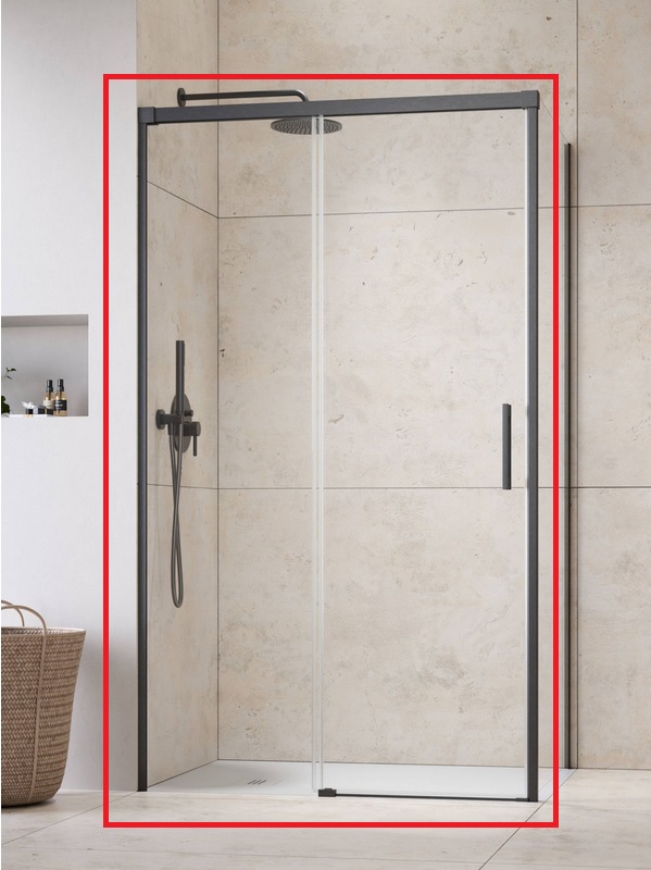 Radaway Idea Brushed GunMetal KDJ szögletes szálcsiszolt fegyvermetál zuhanykabin ajtó rész 110 cm jobbos 387041-92-01R