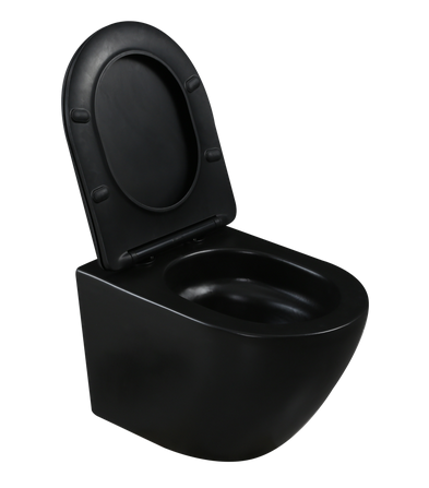 Invena TAVRO WC csésze, QFS soft-close ülőkével, matt fekete CE-71-005-Y