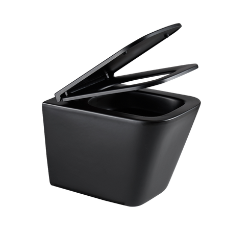 Invena Florin fali wc csésze, QFS, soft-close ülőkével, matt fekete CE-94-005-L