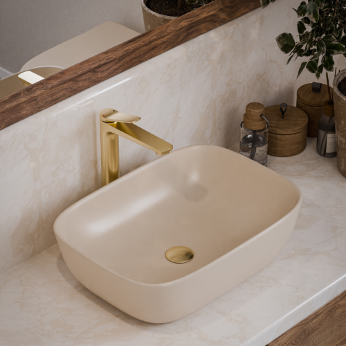Invena VITORIA 45x32 cm pultra ültethető mosdó, cappuccino CE-48-008-Y