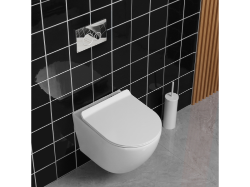Invena TESSO perem nélküli fali WC lassú záródású ülőkével, fehér CE-70-001-Y