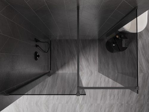 Mexen Kioto-X Walk-in zuhanyfal 120 x 100 cm, átlátszó 10 mm, gun metal - 800-120-202-95-00-100-X