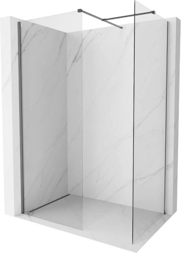 Mexen Kioto-X Walk-in zuhanyfal 120 x 100 cm, átlátszó 10 mm, gun metal - 800-120-202-95-00-100-X