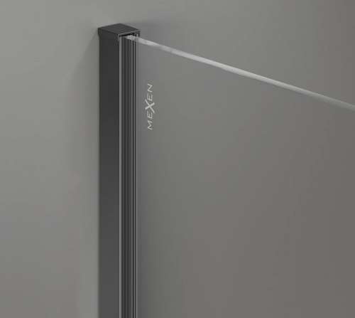 Mexen Kioto-X Walk-in zuhanyfal 120 x 100 cm, átlátszó 10 mm, gun metal - 800-120-202-95-00-100-X