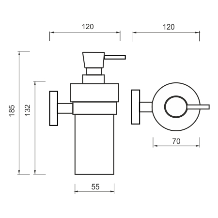 Roltechnik NIMCO Unix Chrome fali szappanadagoló, króm UN 13031KN-T-26